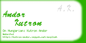 andor kutron business card